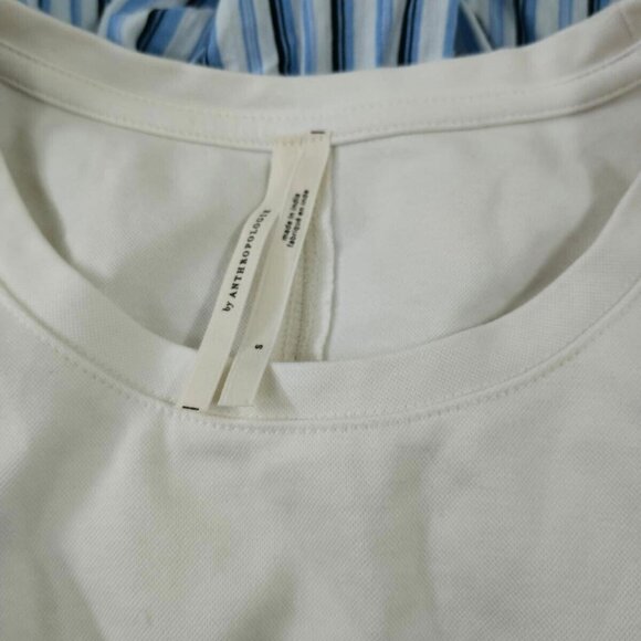 By Anthropologie Open-Back Twofer Tank Top Striped Ruffle Sleeveless S 270905 - Picture 9 of 9